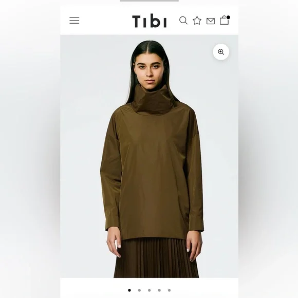 Tibi Italian Sporty Nylon Cowl Neck Top - Picture 9 of 13